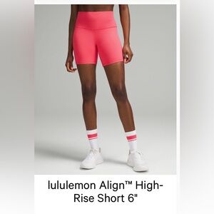 lululemon athletica Align High-Rise Bike Shorts in Coral